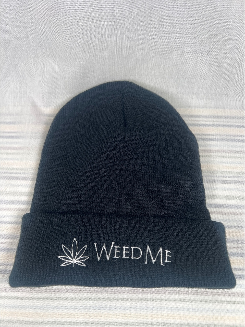 Weed Me Toque Black Beanie New